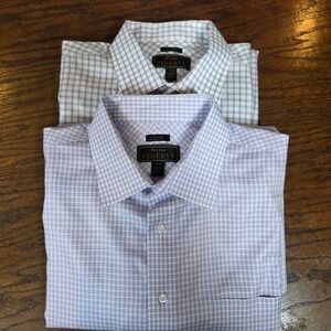 Lot of 2 Jos A Bank Reserve Dress Shirts Mens 18 30 Tailored Fit Egyptian Cotton